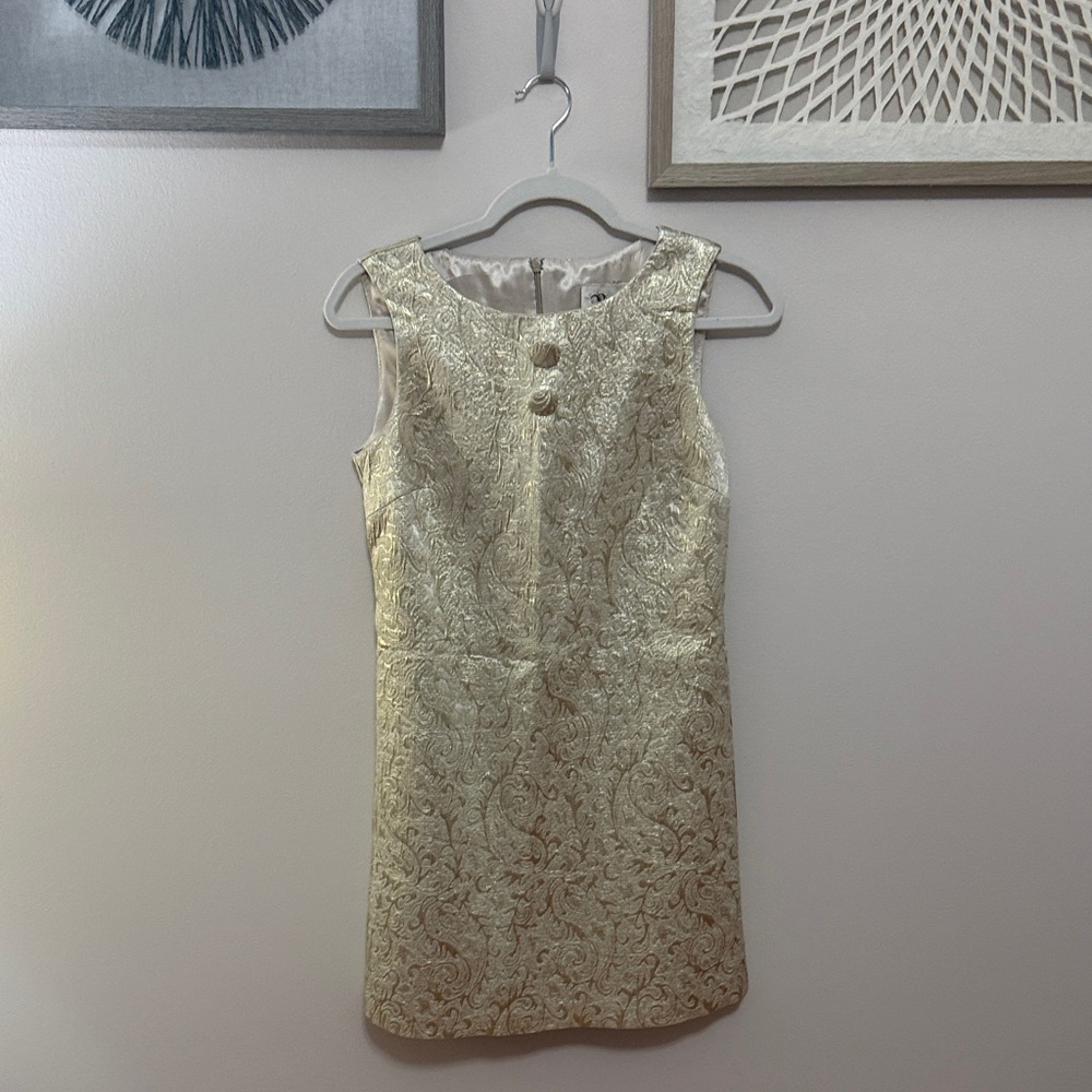 Roulette Women's Gold Elegant Gold Sleeveless Dress